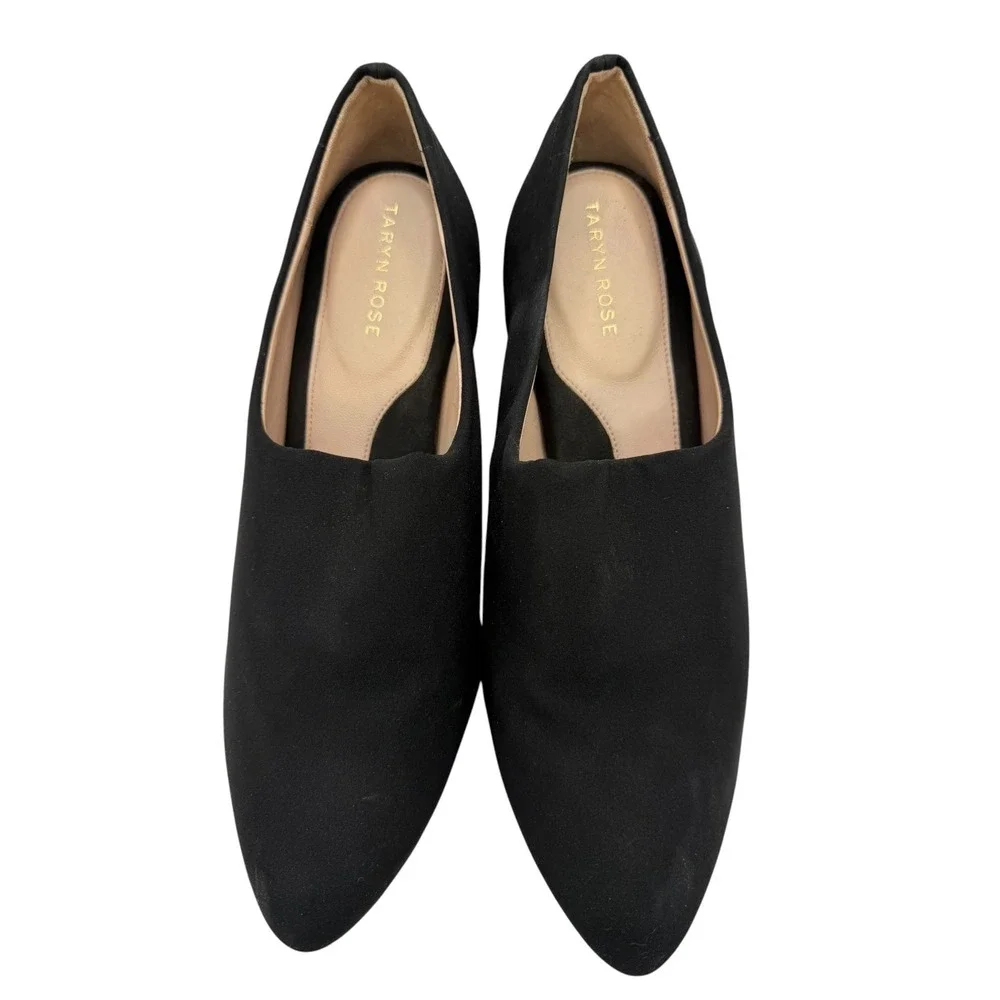 Taryn‎ Rose Yvonne Wedge Shoes Women 11 Black Stretch Scuba High Vamp Designer
